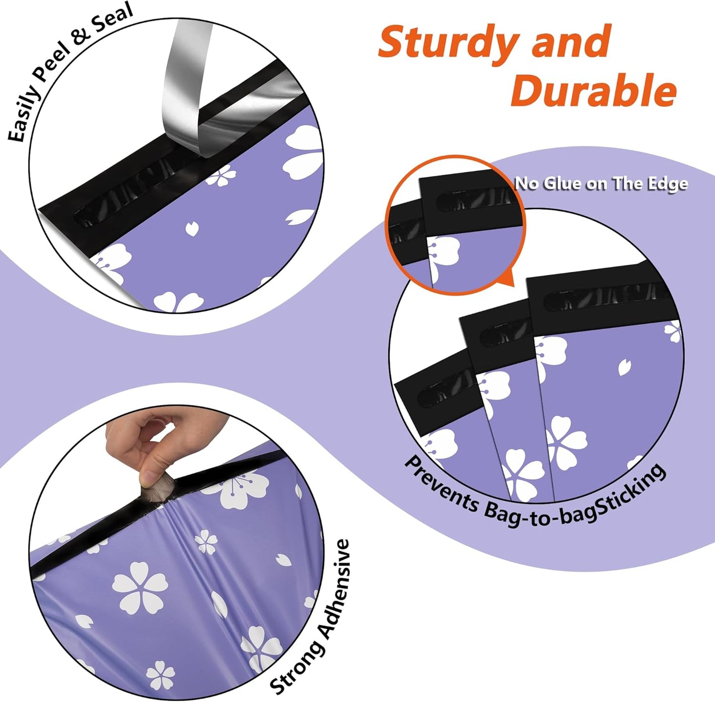 Poly Mailers 10x13 Inch 100 Pcs - Cherry printed Shipping Bags, 2.4mil Thickness, Waterproof and Tear Resistant Mailing Envelopes, Self-Sealing Packaging Bags for Small Business