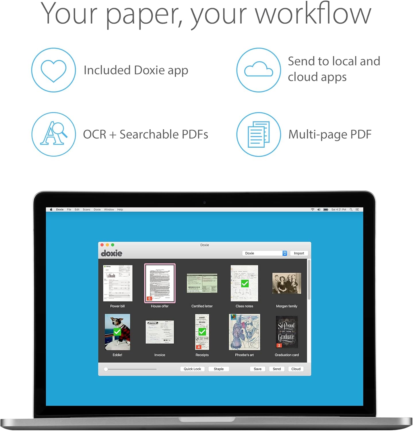 Doxie Go SE - The Intuitive Portable Document Scanner with Rechargeable Battery and Easy Software for Home, Office, or Work from Home
