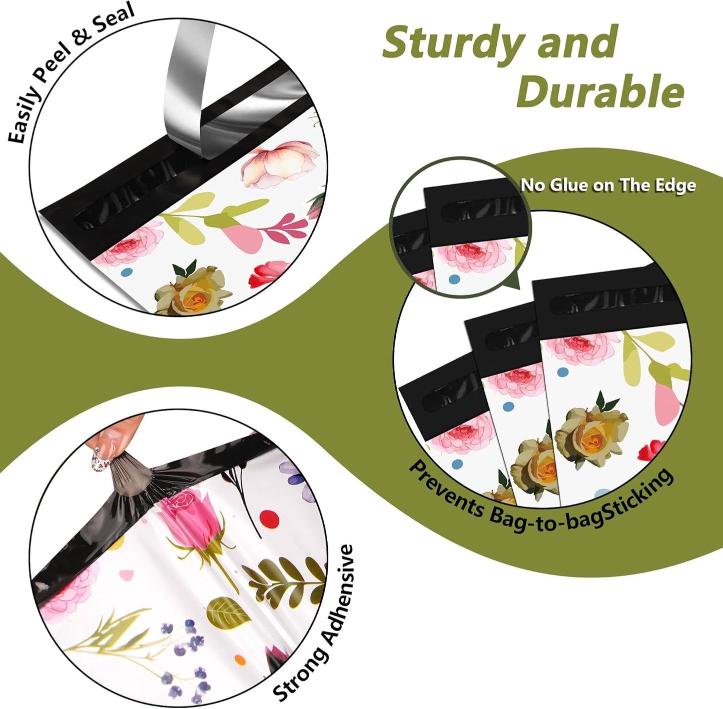 Poly Mailers 6x9 Inch 100 Pcs - Bud Printed Shipping Bags, 2.4mil Thickness, Waterproof and Tear Resistant Mailing Envelopes, Self-Sealing Packaging Bags for Small Business