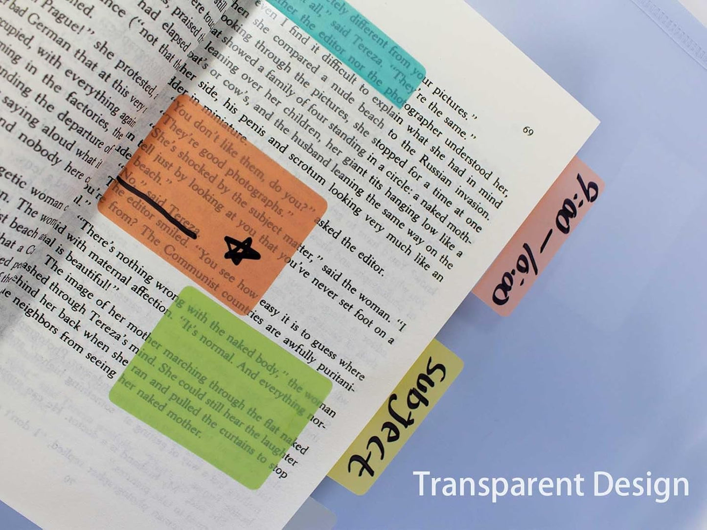 ELII 500 PCS Tabs for Annotating Books, Clear Book Tabs Sticky Index Tabs Sticky Notes,Labels for Pages Notebooks