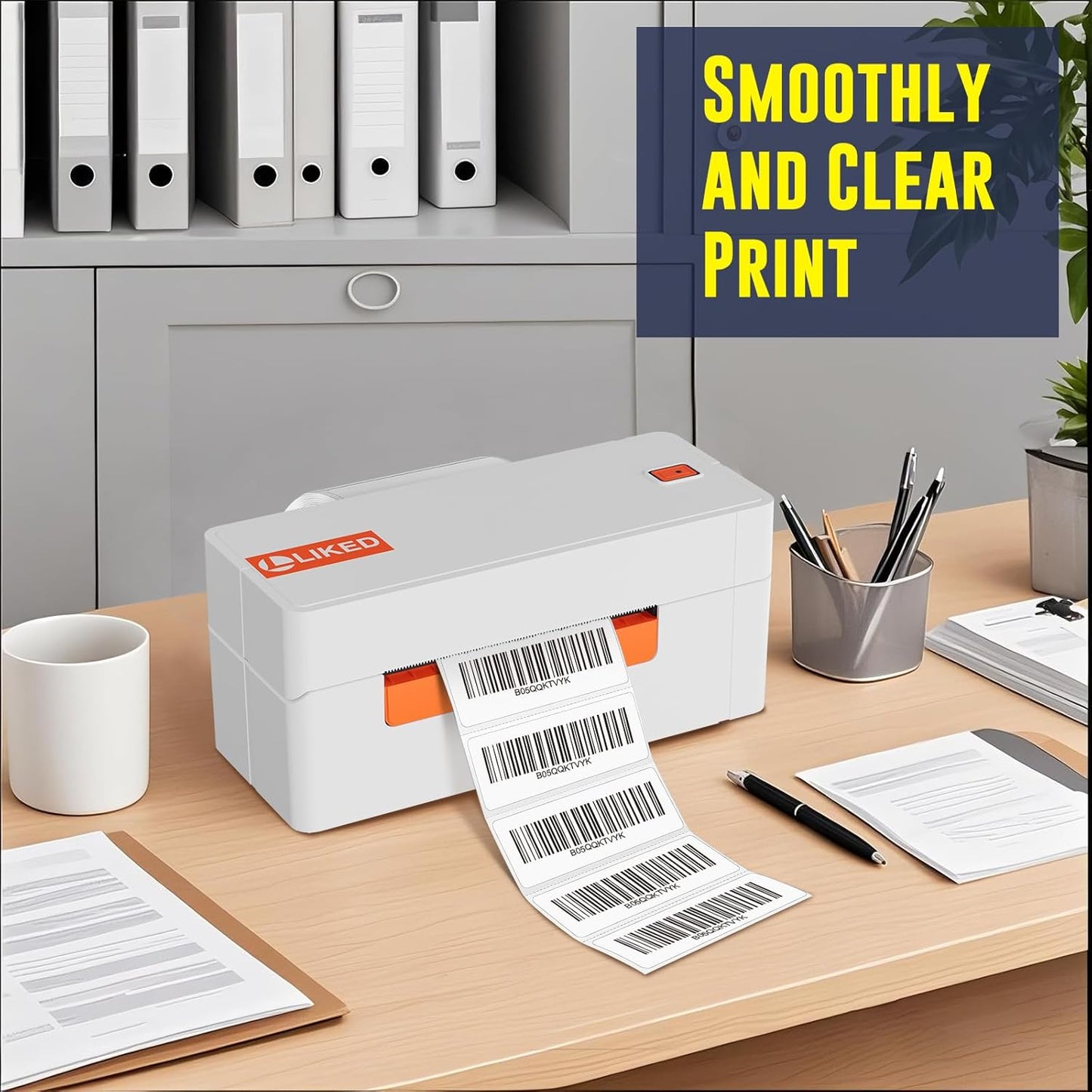 L LIKED 2.25" x 0.75" Direct Thermal Labels, Permanent Adhesive Address Barcode Label & Compatible with Rollo, Zebra and Other Desktop Printers (12 Roll, 20400 Labels)