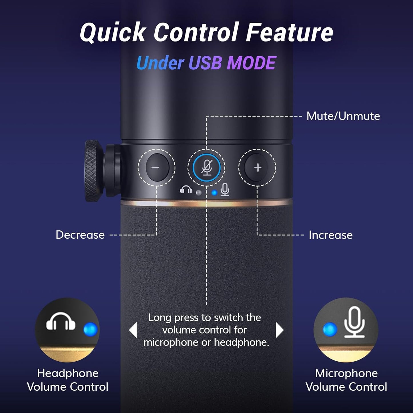 TONOR XLR/USB Gaming Mic, Dynamic Microphone for Podcast Recording Streaming with RGB Light, Mute Button, Headphones Jack, Monitoring, Desktop Stand, Metal Vocal Mic for PC Mac Android PS4/5 TD520S