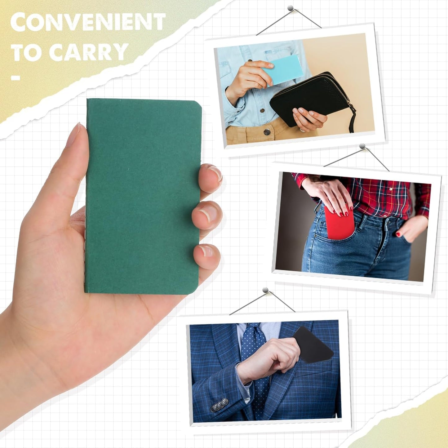 Harloon 100 Pcs Mini Notebooks Bulk Portable Small Pocket Notepad Blank Lined Wallet Memos Journal Employee Appreciation Gifts for Vet Tech Medical Assistant Coworker Staff, 4 x 2.5 Inches(Multicolor)