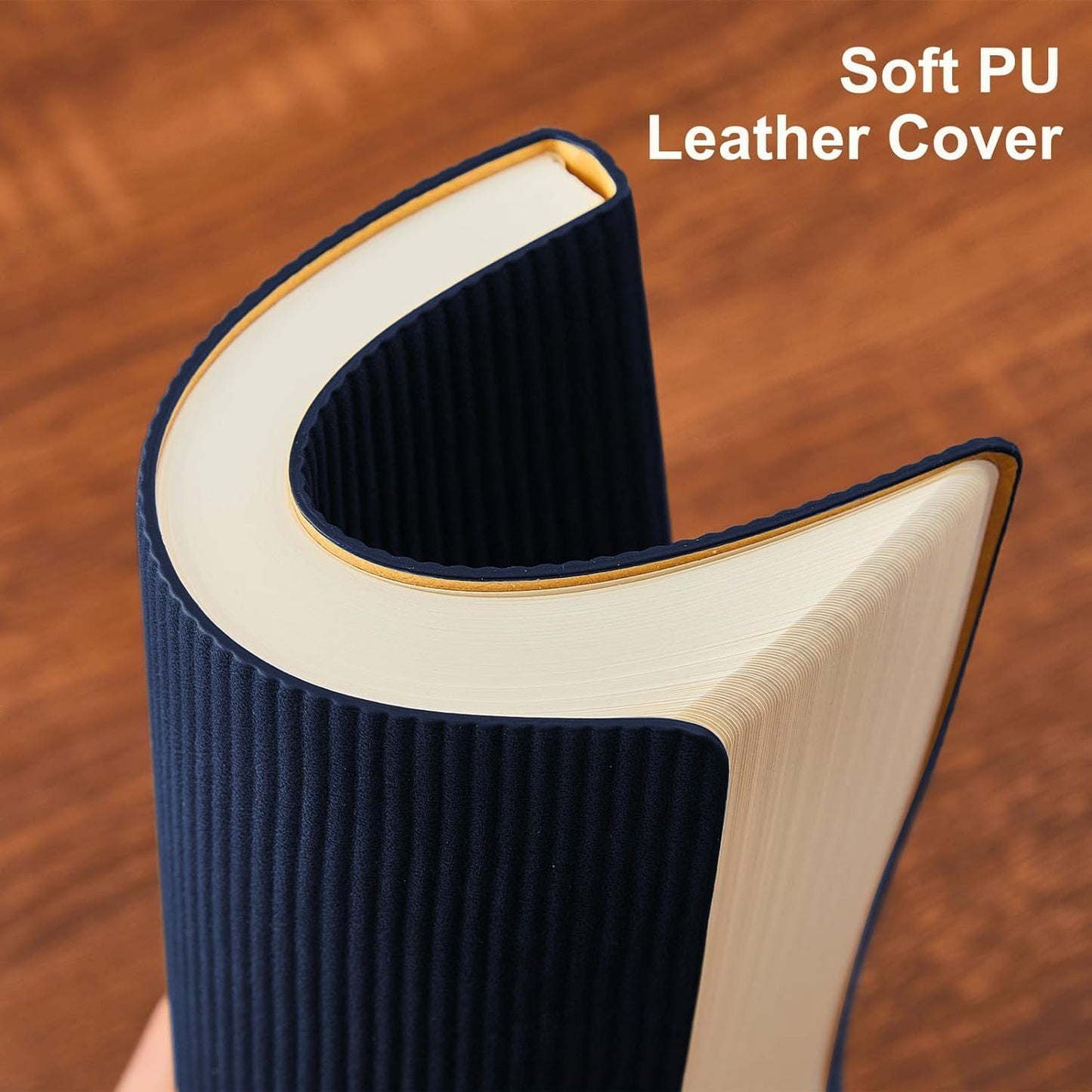 Lined Journal Notebook for Work College Ruled Note Book 5.79"x8.27" A5 PU Leather Daily Journaling 216 Pages for Women Men Writing Home School Supplies Business (A5 Lined 216pages, 04-Dark Blue)