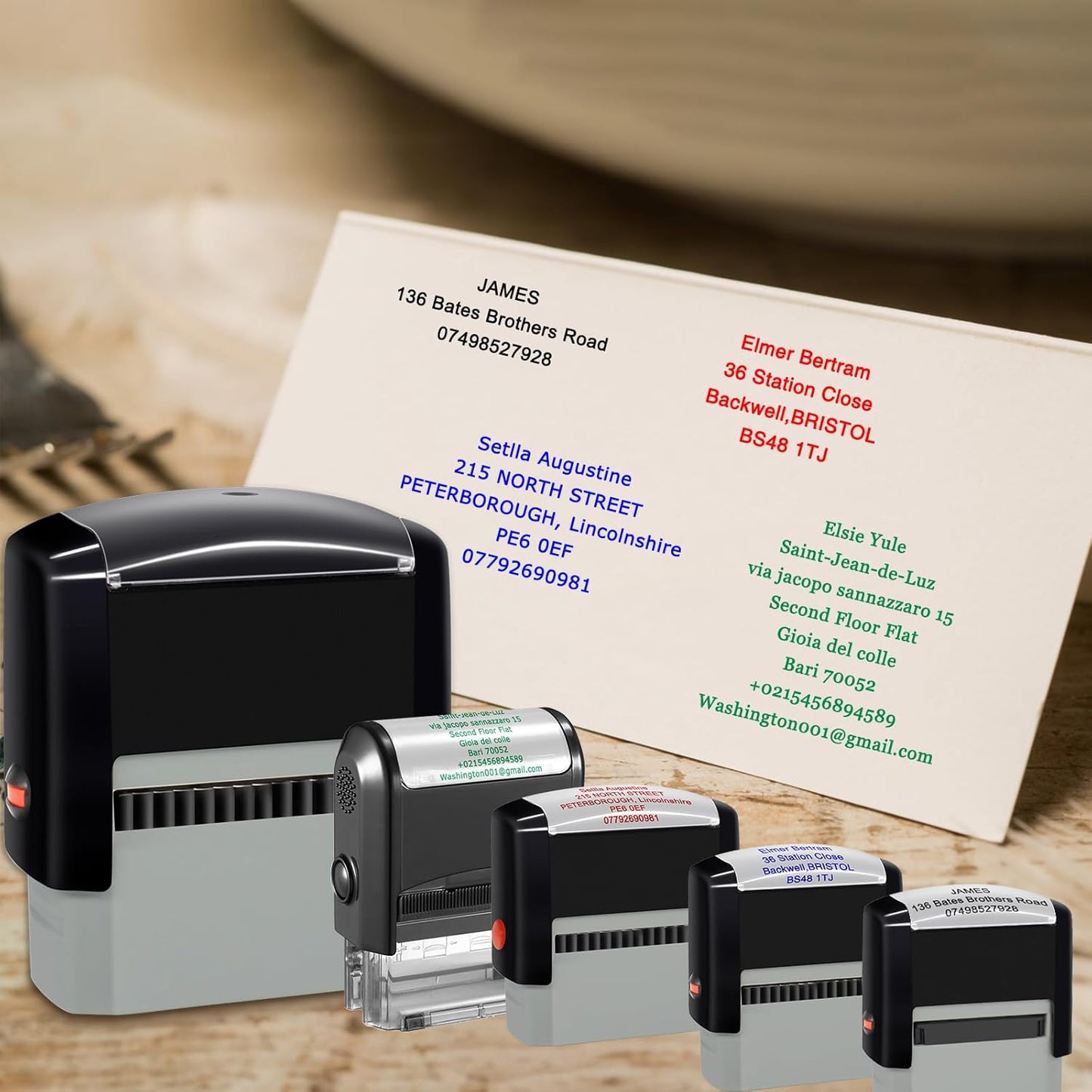 Custom Stamp Self Inking Personalized Self-Inking Rubber Stamp Customized Business Label Stamp Return Address Stamp Office Name Rubber Stamps Up to 8 Lines