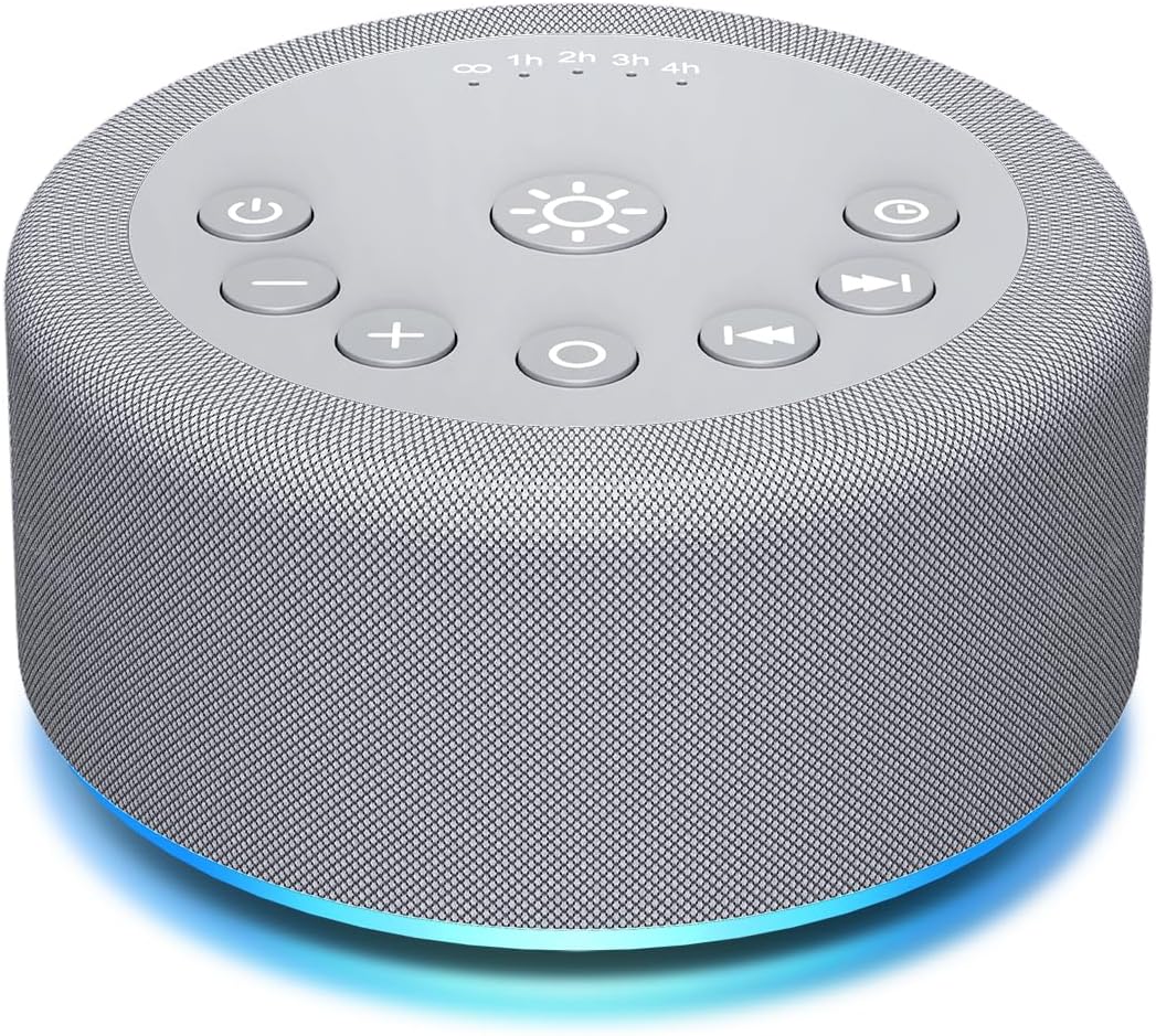 Sound Machine Night Light White Noise Machine 30 Non Looping Sounds 12 Lights 5 Timers 36 Adjustable Volume Memory Function Sleep Brown Noise Sounds Machine for Baby Kids Adult & Home Office Travel