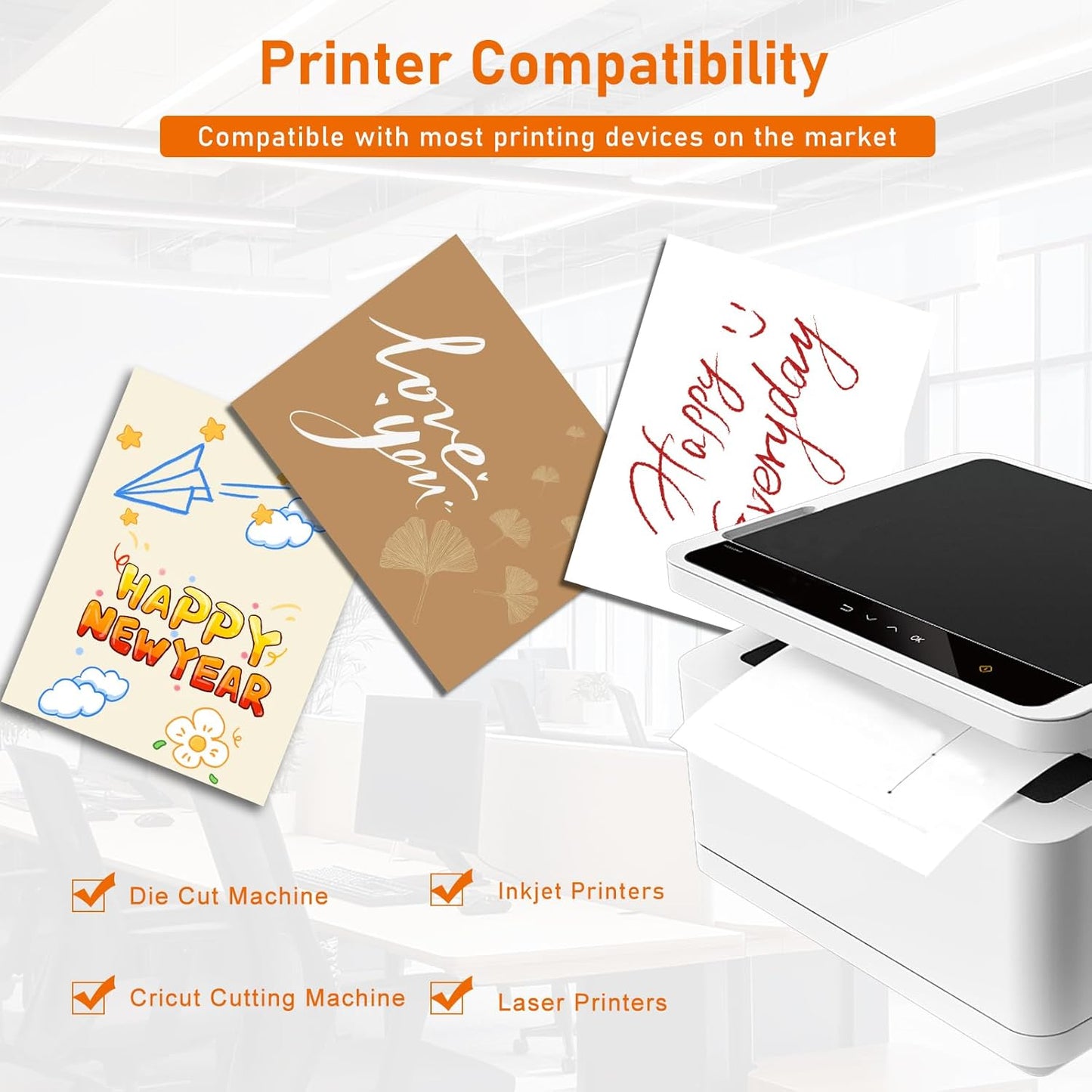 100 Sheets Cream Cardstock 8.5 x 11 Off White Paper, 92lb Premium Ivory Paper Card Stock for Wedding Invitations, School Crafting, Memus, DIY Card Making, Certificate, Business Cards