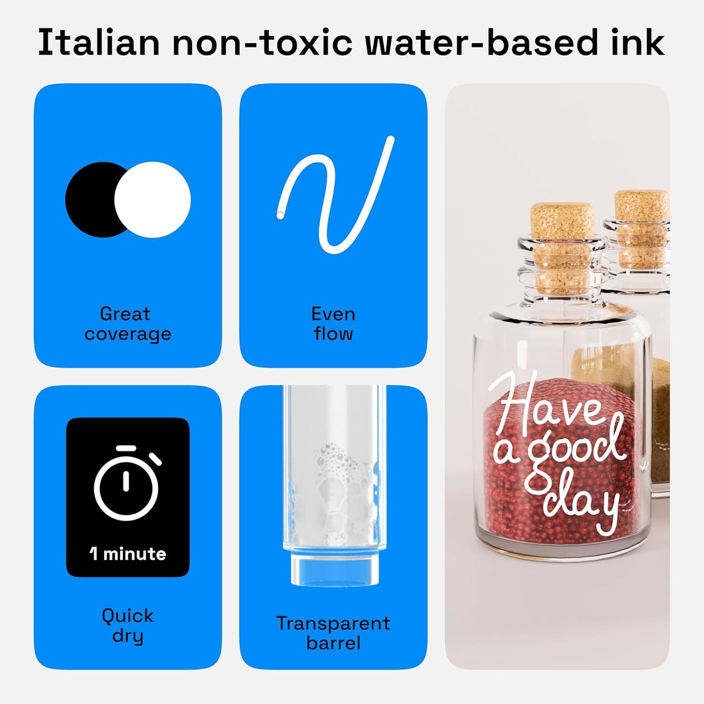 ARTISTRO 2 White Acrylic Paint Markers - 3mm Medium-Tip Paint Pens - Perfect for Crafting, Art Projects, & More