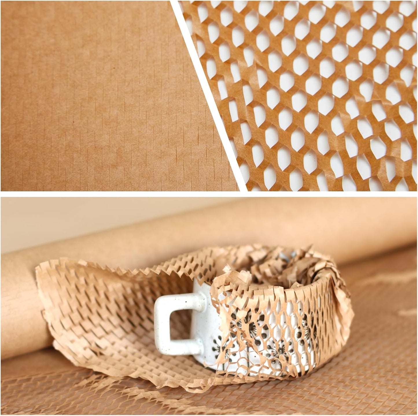 Honeycomb Packing Paper 20" x 420' Recyclable Cushion Packing Paper Expanding Honeycomb Packing Paper Wrap Roll Eco Friendly for Moving Shipping Gift Packaging Breakables