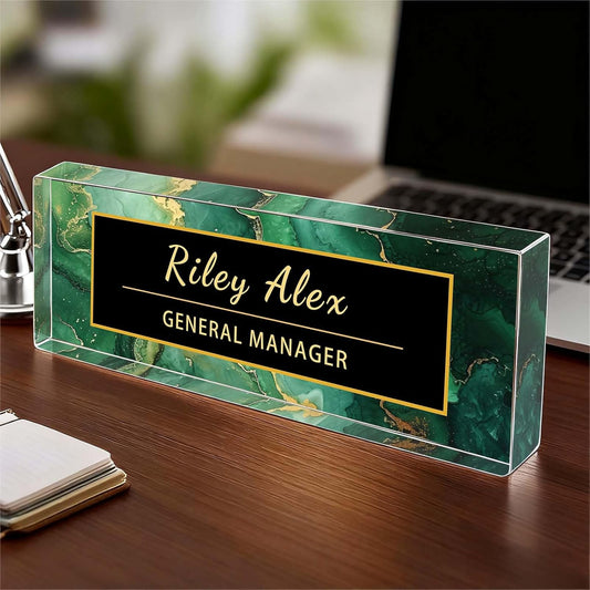 Desk Name Plate Personalized, Office Decor Cute Desk Accessories for Employee Appreciation Gifts Office Gifts for Boss, Teacher (S5)