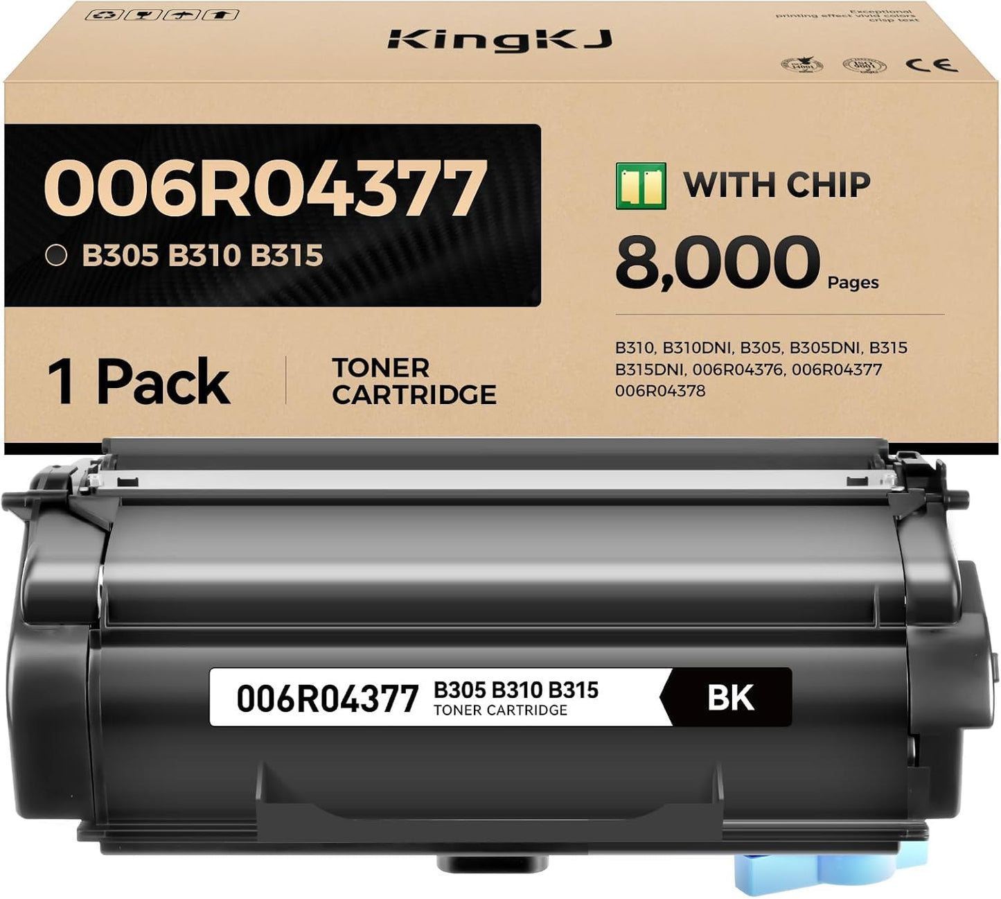 B310 B315 B305 Black Toner Cartridge High-Yield with chip 1-Pack Replacement for Xerox 006R04376 006R04377 006R04378 Toner Compatible with Xerox B310 B310DNI B305 B305DNI B315 B315DNI Printer Ink Copy