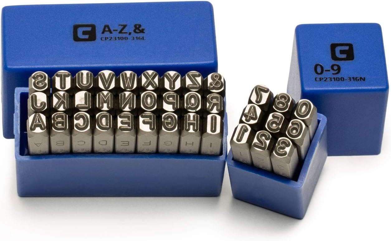 Capri Tools Professional 3/16 in. Letter and Number Stamp Set, 36-Piece