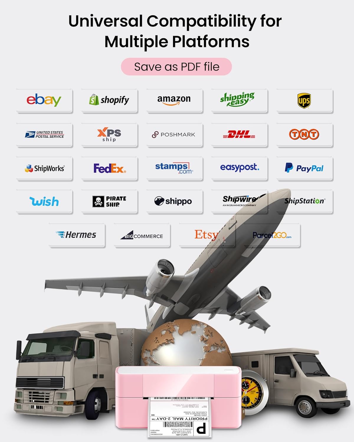 Itari Thermal Shipping Label Printer, 245BT Thermal Label Printer 4x6, Bluetooth Address Label Printers for Business, Support iOS, Android, Windows, Amazon, Shopify, USPS