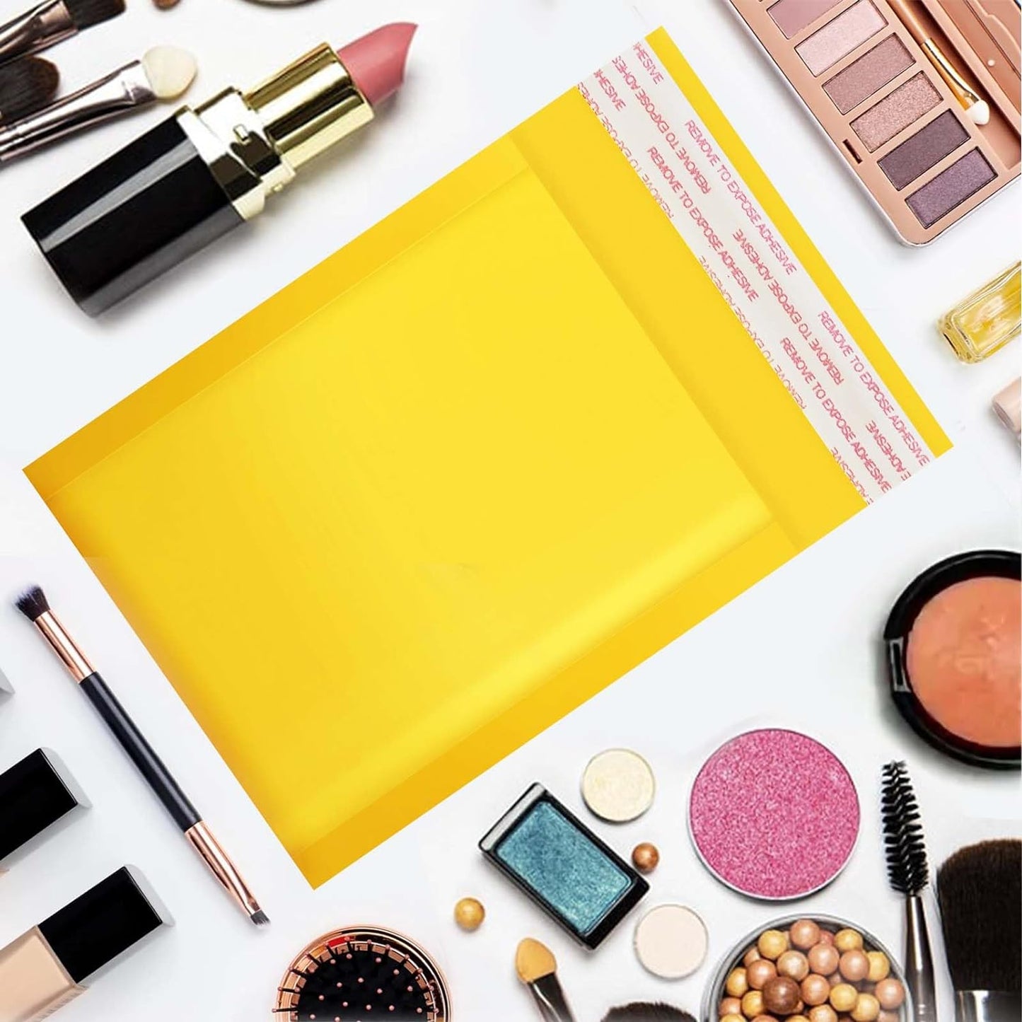 packbabol Kraft bubble mailers 3.5x5 Inch 100 Pack,Self-Sealing Paper Envelopes for Packaging,Strong Adhesion Envelope Mailers, Small Waterproof Cushioned Padded Shipping Bags Yellow #0000