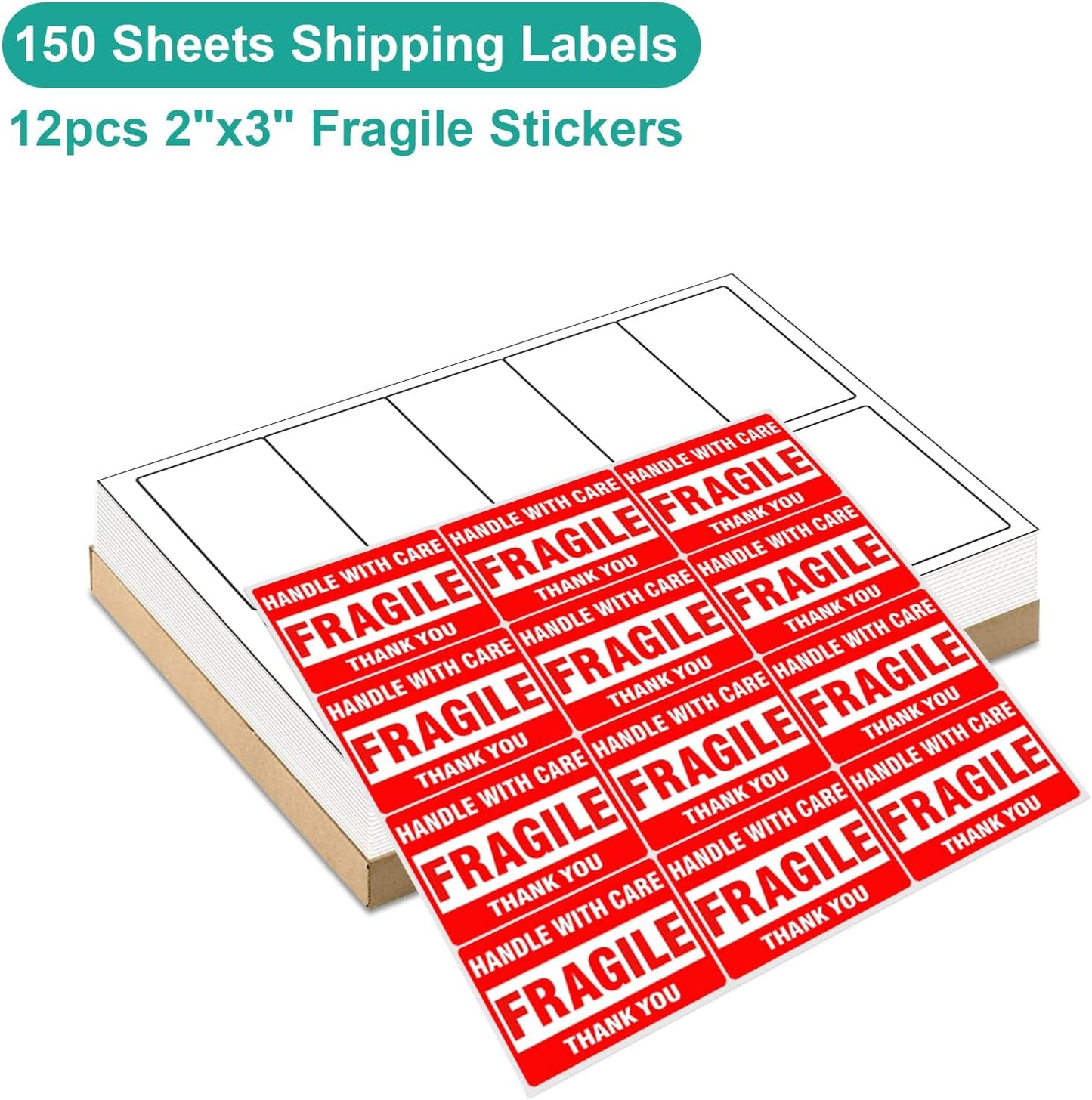MFLABEL 2x4 Shipping Address Labels, 10-UP, 1500 Count, 150 Sheets for Printer, Internet Mailing, FBA Stickers 2" x 4" for Laser/Inkjet Printer