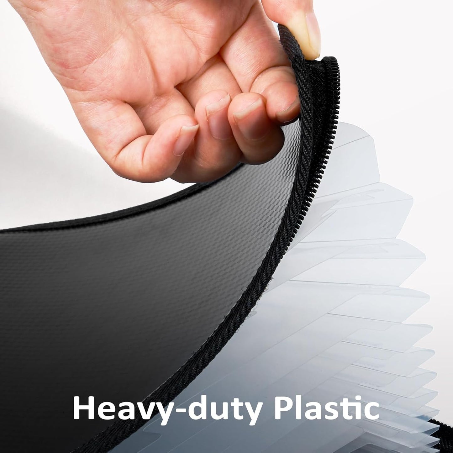 Sooez 13 Pocket Accordion File Organizer, Zipper Expanding File Folder Organizer, Reinforced Plastic Accordion Folder, A4 Letter Size, Portable Folders for Documents, Green