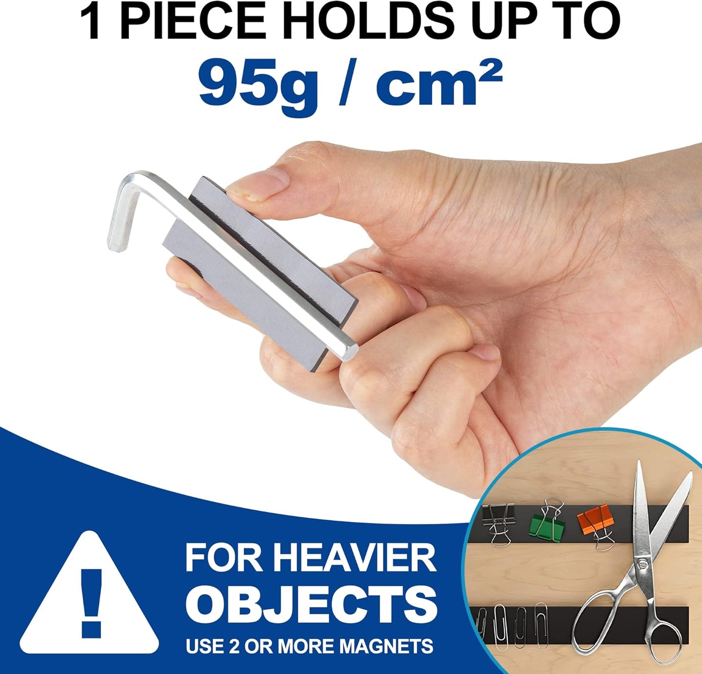 Rammos Magnetic Strips with Adhesive Backing 3 Pack(Each 6 inches x 1 inch) Extra Strong and Heavy Duty Adhesive Magnetic Strips for Tools, Knifes, and Crafts