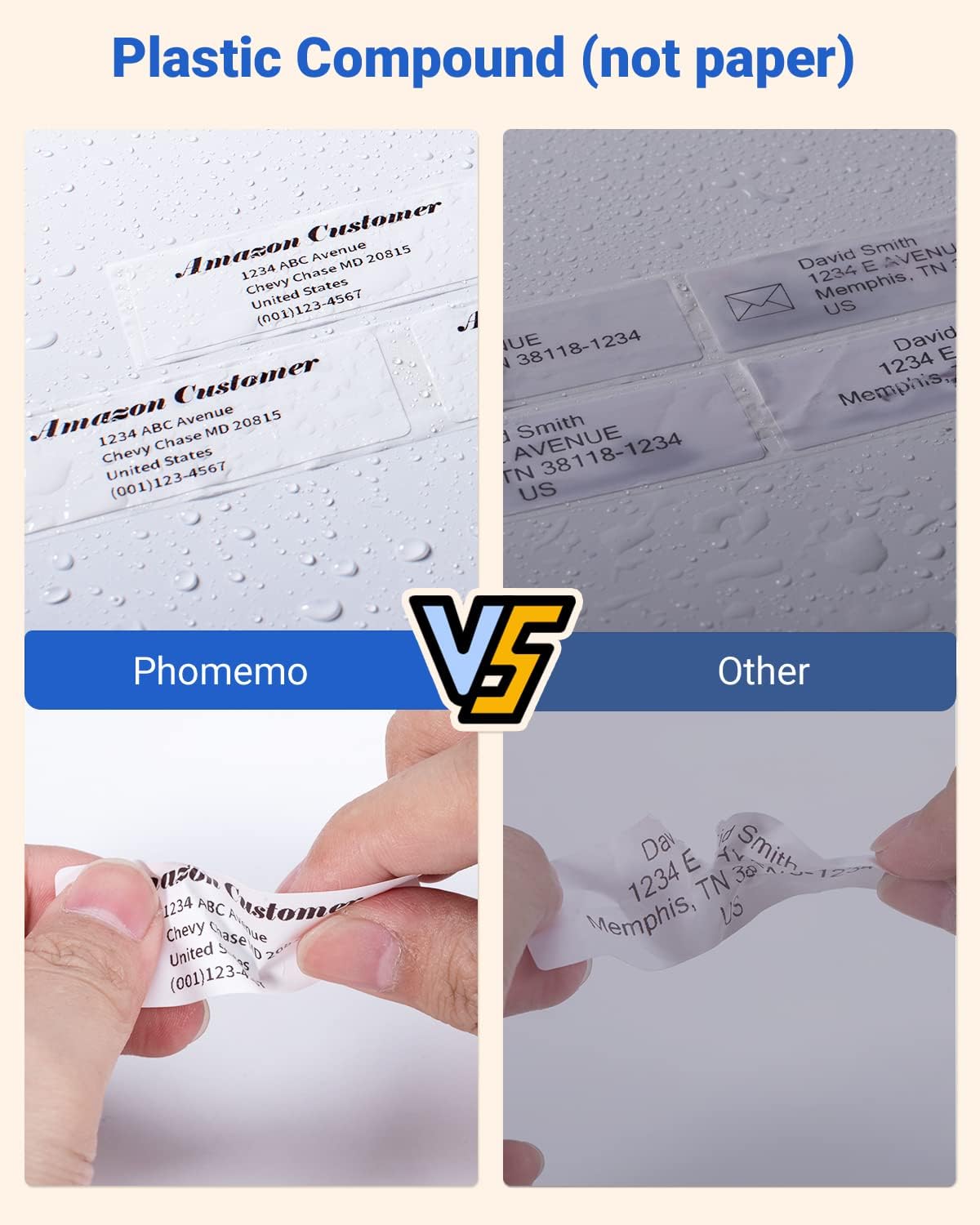 Phomemo Address Labels for M-Series Label Makers, Thermal Mailing Stickers, Easy to Peel Off. White, 1" x 2-5/8", 130 Per Roll, 3 Rolls