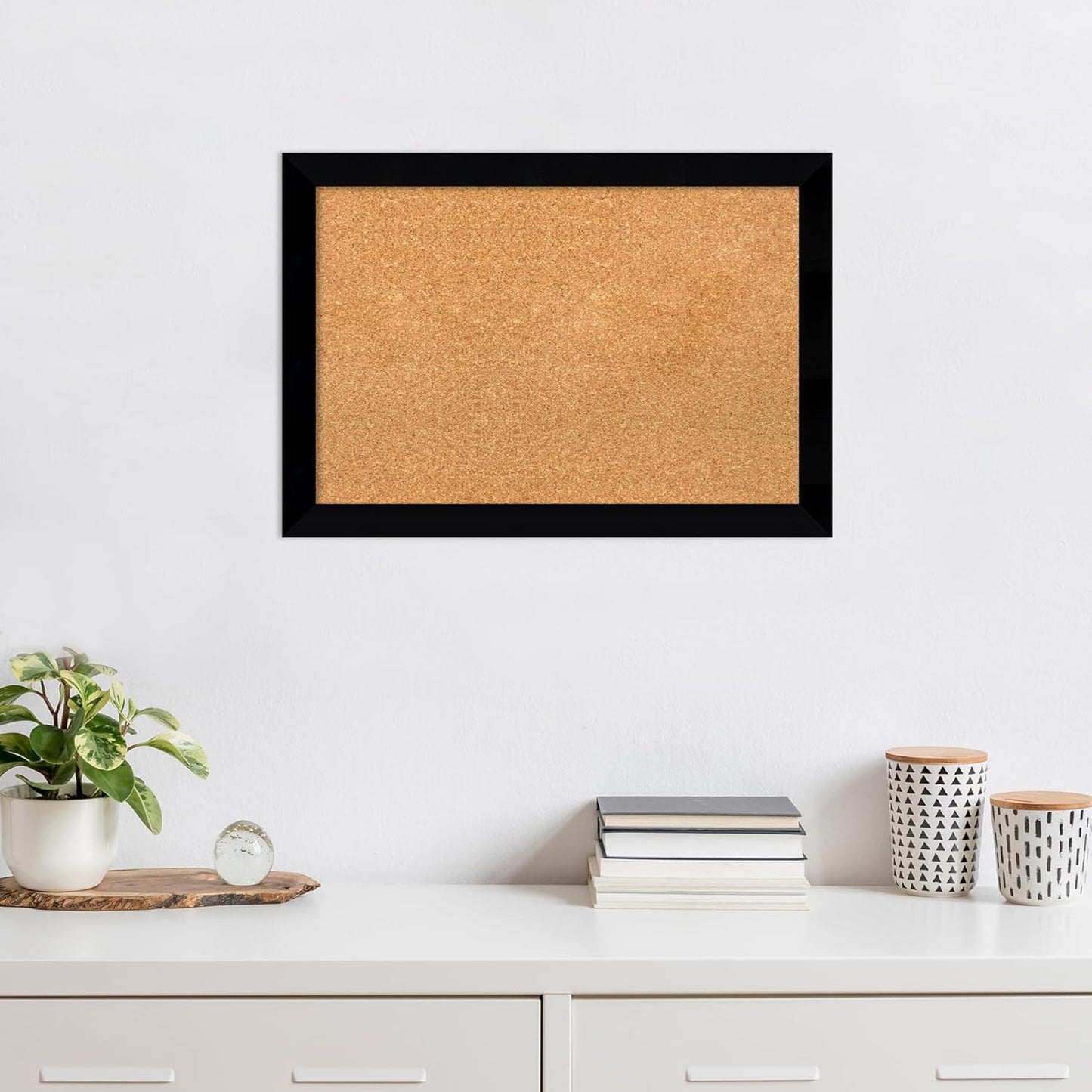 Amanti Art Natural Cork Board for Wall, 19x27 Vision Board with Black Wood Frame, Medium Corkboard Office Decor for Home Organization, Modern Contemporary Corkboard Pinboard to display items for home