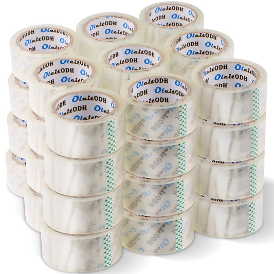 24 Rolls Clear Packaging Tape Bulk, 3" X 55 yd Shipping Tape Bulk, Total 1320 Yards, 2.7 mil, 3" Core, Heavy Duty Packing Tape Refills for Moving Boxes, Package, Mailing