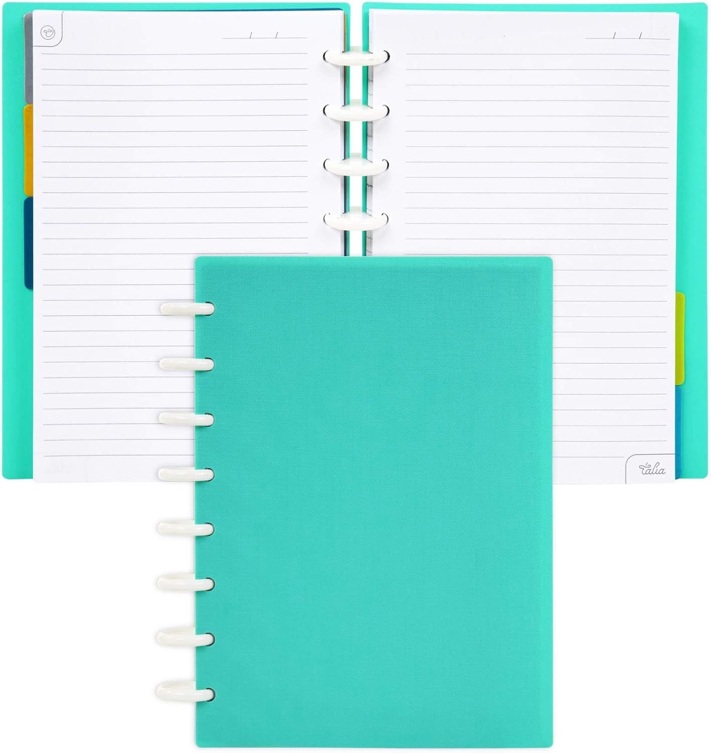 Talia Discbound Notebooks, Planner, Customizable, (Celestial Turquoise, Junior (5.5in x 8.5in))