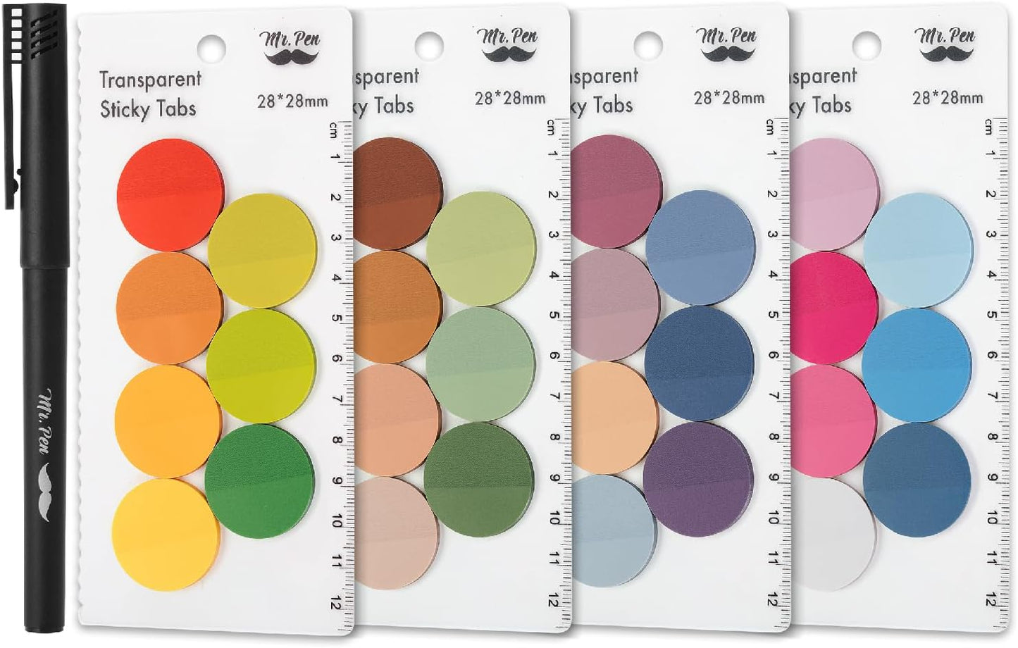Mr. Pen- Transparent Sticky Note Set, 1120Sheets, Colorful, Round Transparent Sticky Notes Set