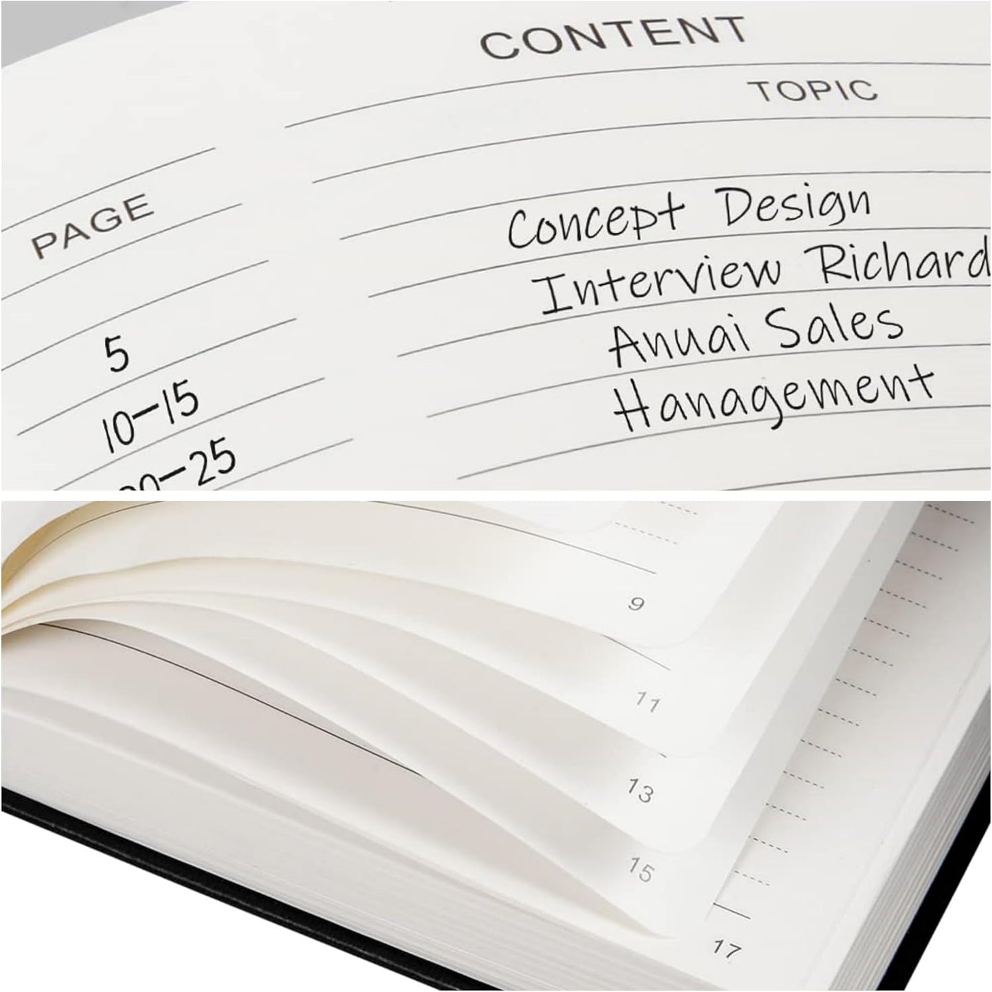 KaiRuiYing Lined Journal Notebook with Pen Holder, 320 Pages, 5.5'' × 8.6'' Medium Size A5-100 GSM Thick Paper, for Writing, Work, Office, Leather Hardcover