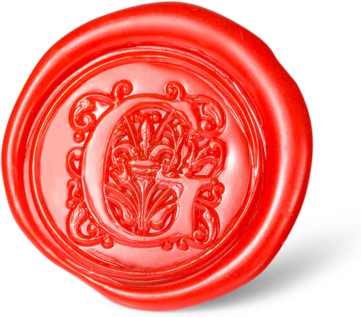 Mceal Wax Seal Stamp, Large Seal 1 1/5"(30mm) Dia, Silver Brass Head with Wooden Handle, Regal Letter A to Z Series (Letter G)