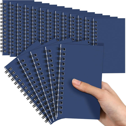Jutom 18 Pcs Small Spiral Notebooks Memo Pads 3x5 Bulk Small Pocket Notebooks Mini Notepads with Lined Pages Small Journals for Office School Work Writing Supplies,120 Pages (Dark Blue)