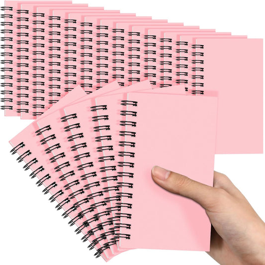 Jutom 18 Pcs Small Spiral Notebooks Memo Pads 3x5 Bulk Small Pocket Notebooks Mini Notepads with Lined Pages Mini Journals for Office Back to School Work Writing Supplies, 120 Pages (Pink)