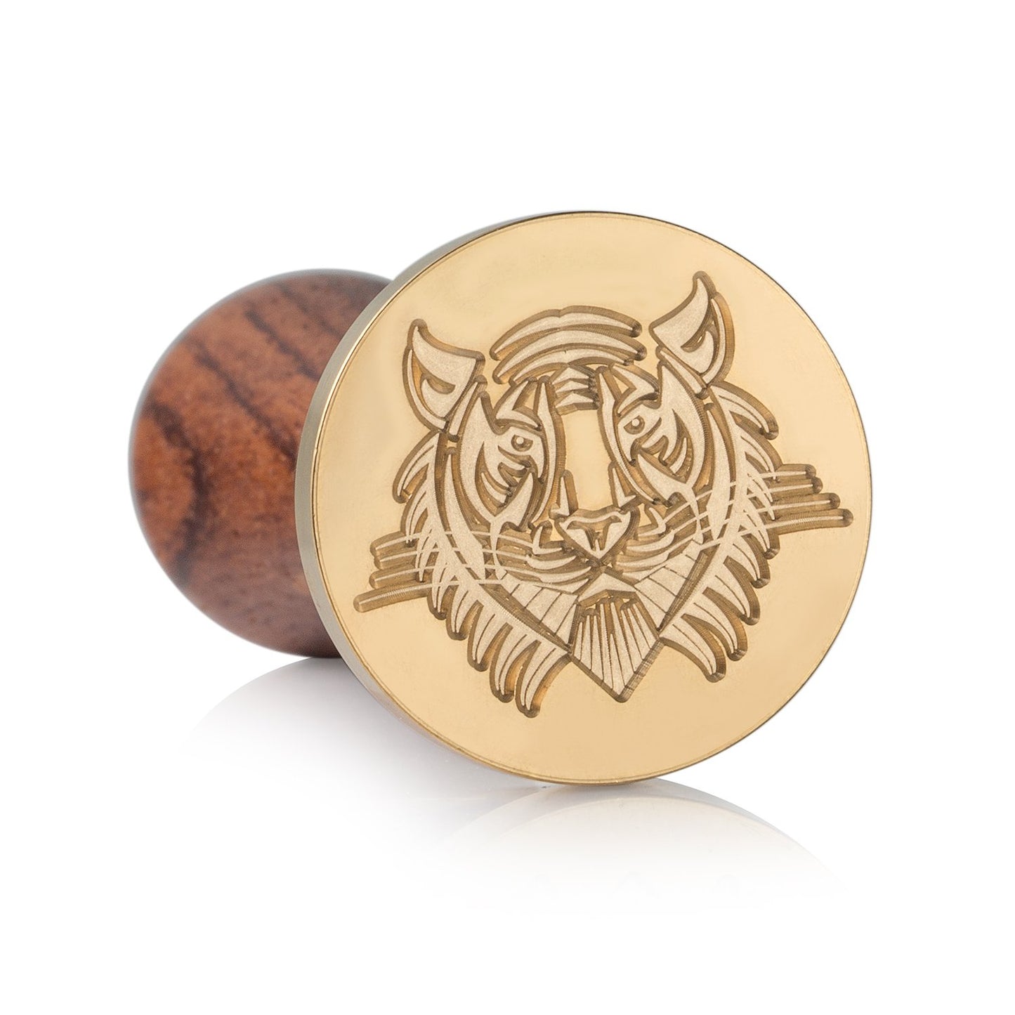 Mceal Wax Seal Stamp, Brass Head with Rosewood Handle, 1.2"(30mm) Dia (Tiger)