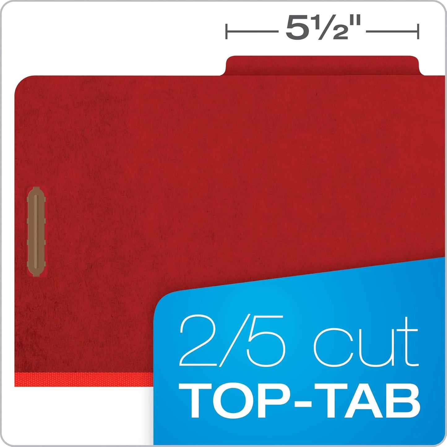 Pendaflex Classification Folders, Standard, 2 Dividers, Embedded Fasteners, 2/5 Cut Tab, Bright Red, Legal Size, 10/BX (29031P)