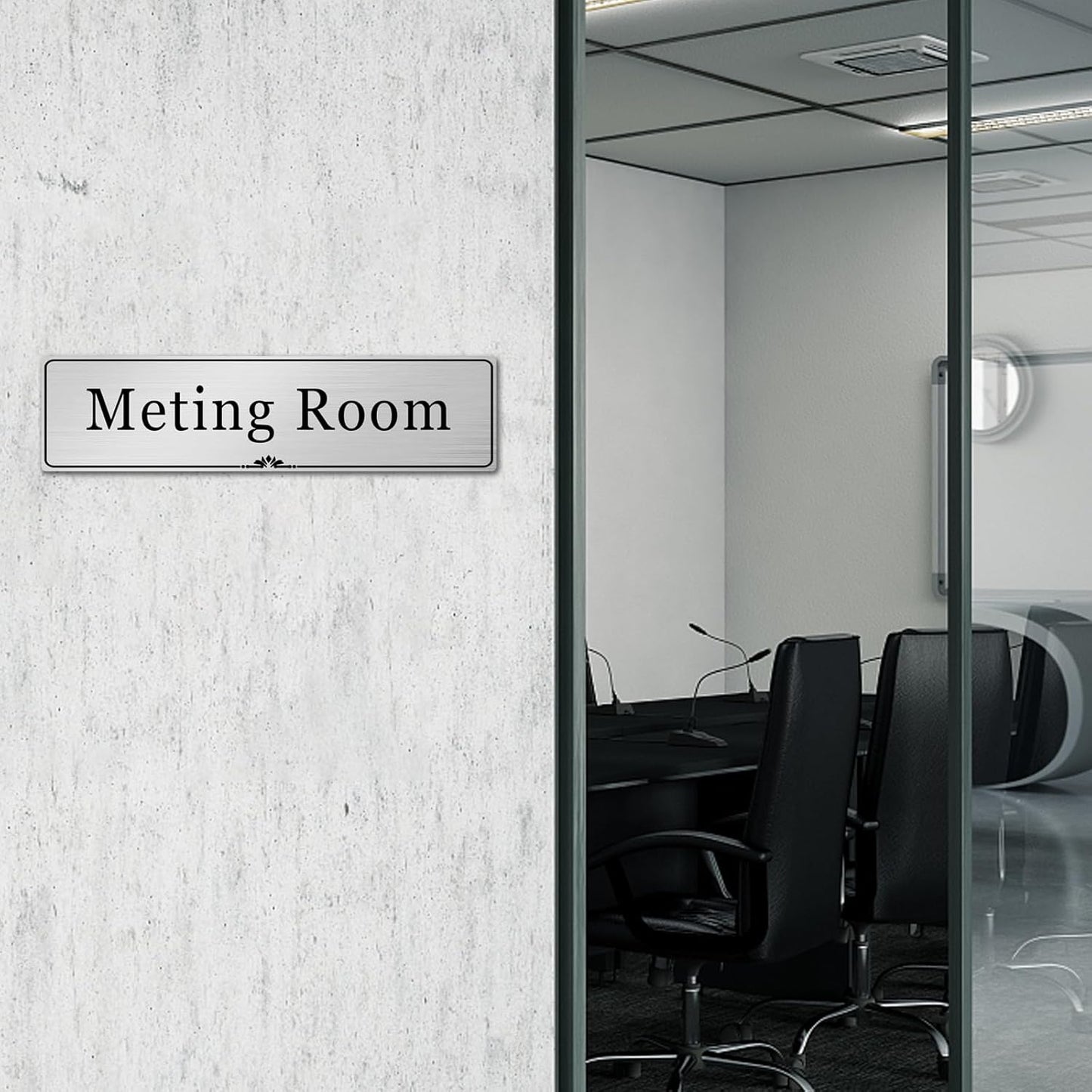 Custom Elegant Office Engraved Name Plate for Doors or Wall Sign, Personalized Office Door Name Plates with Adhesive, Laser Engraving, 10 Colors Available (Size 2.5"H x 8"L)