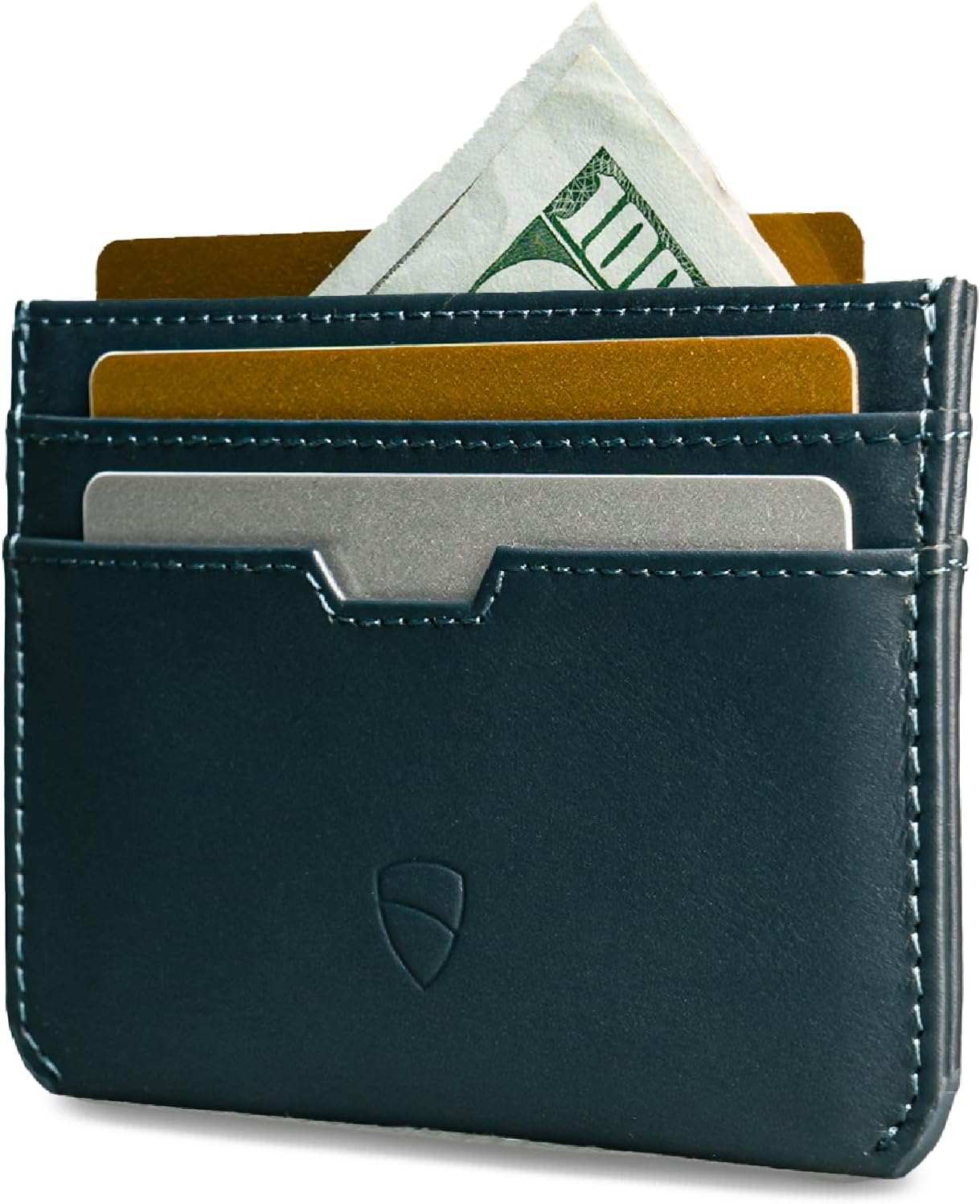Vaultskin MOORGATE Slim Card Holder - Minimalist Leather Wallet, RFID Blocking Sleeve, Fits Front Pocket, for Men and Women