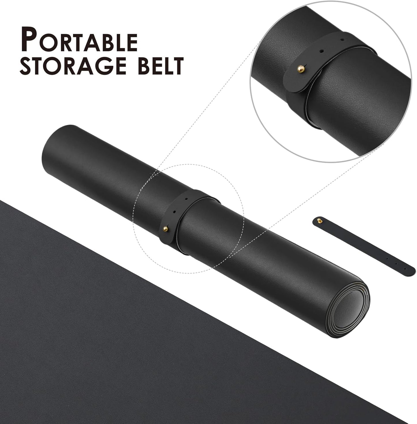 Leather Desk Mat - Non-Slip PU Desk Pad for Office Home - Organization Accessory - Ideal for Large Mouse Pads (Black,31.5"x 15.7")