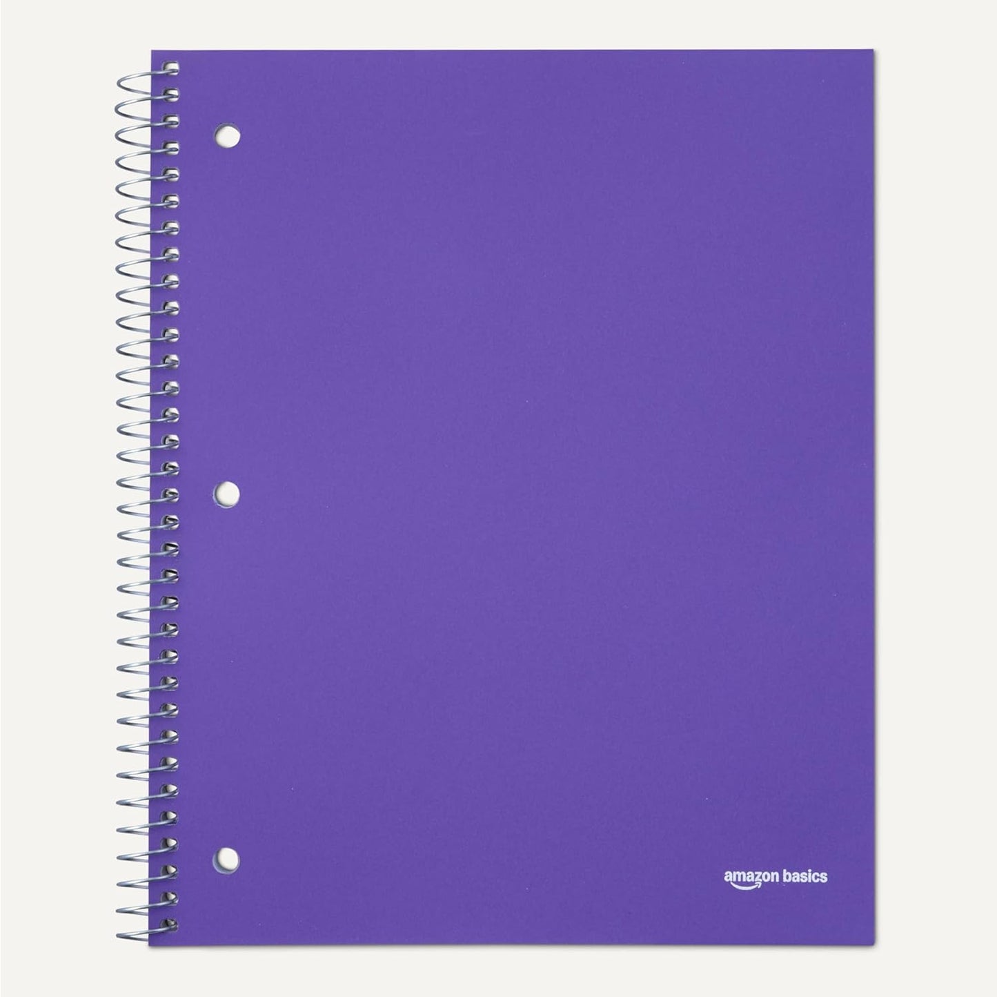 Amazon Basics Wide Ruled Spiral Notebook, Poly Cover, 100 Sheets, 8" x 10-1/2", Radiant Orchid, 3 pack