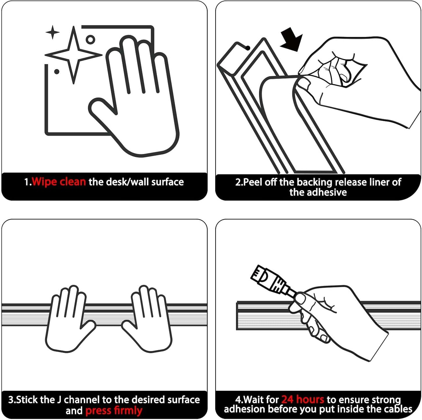 YECAYE 157in Cable Management, Cord Organizer,Easy Install Self-Adhesive Cord Hider, Cable Organizer, Cable Hider for Office Organization,Child & Pet Proof, Black