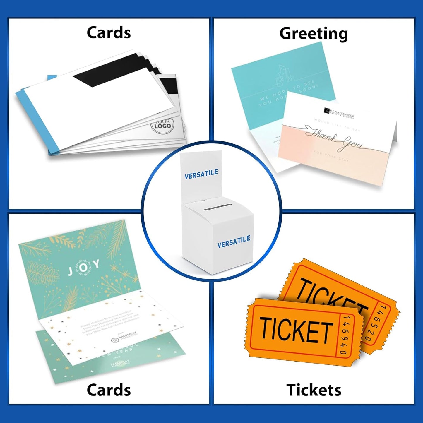96 Pack Raffle Box Donation for Fundraising, Ballot Cardboard Box with Slot for Ticket and Removable Header Charity for Collecting Business Card Voting Contes, 6 x 6 x 6 Inch
