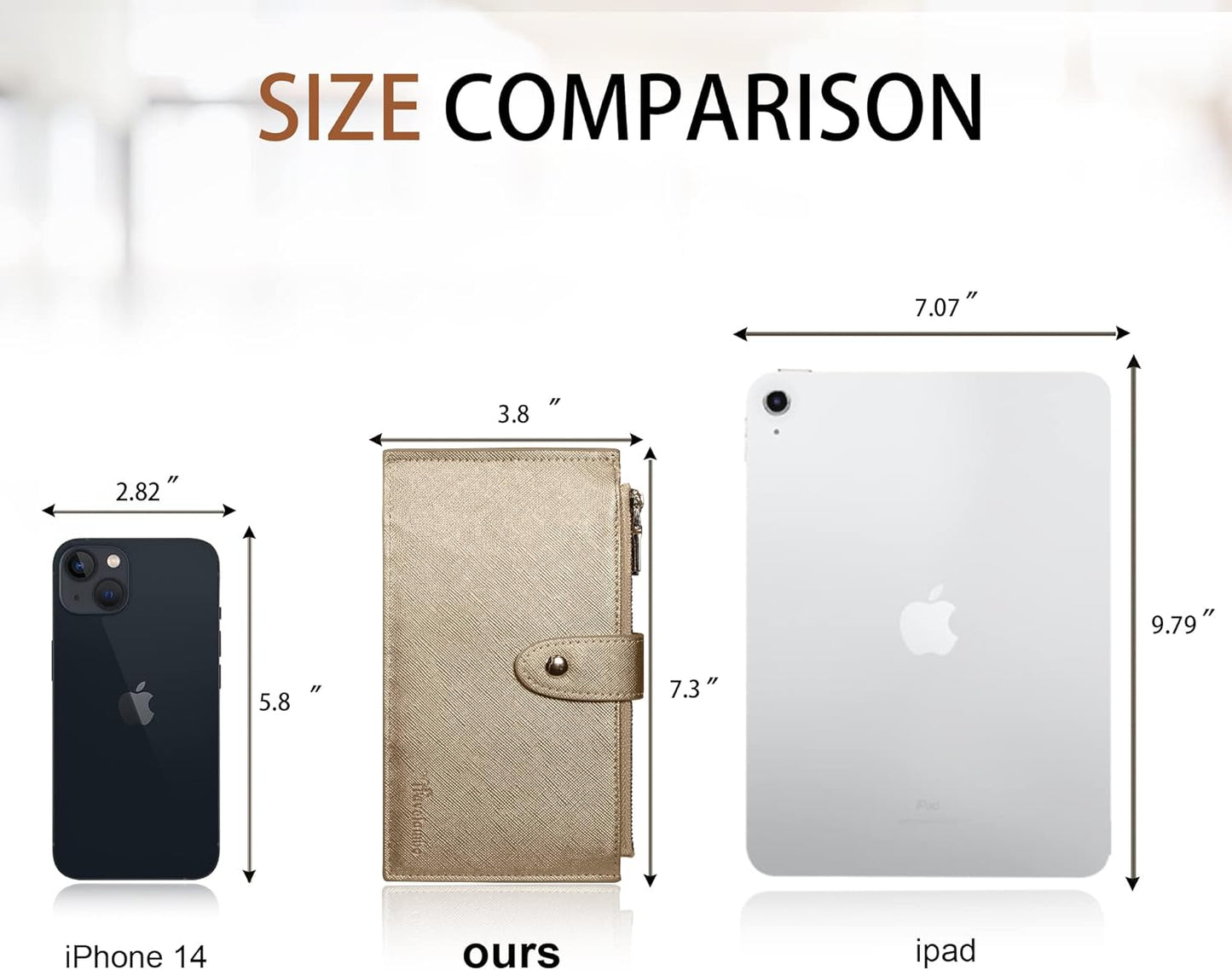 Travelambo RFID Wallet Women Large Size Bifold Multi Card Wallet Case with Zipper Pocke Credit Card Holder for Women