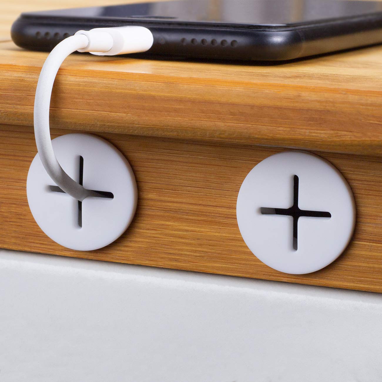 8 Pack Cable Cord Grommet 3/4 Inch Flexible Wire Rubber Grommets for Desk and Other Furniture Wall Hole Cover Cable Management Wire Organizer Cable Pass Through, White Color