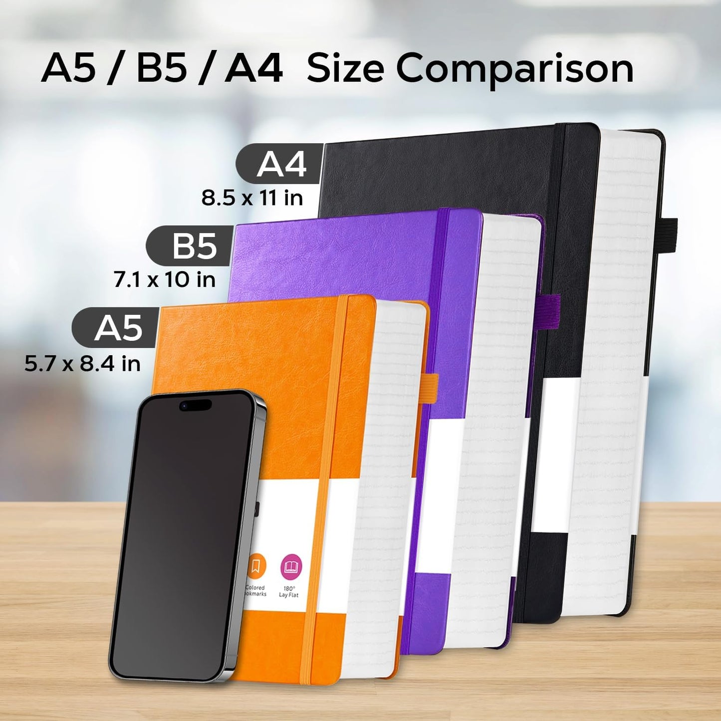 Large Journal Notebook 8.5 x 11, 320 Pages A4 College Ruled Notebook Journal for Writing Women Men, Leather Journal Notebook for School Work, Pearlescent Purple Notebook