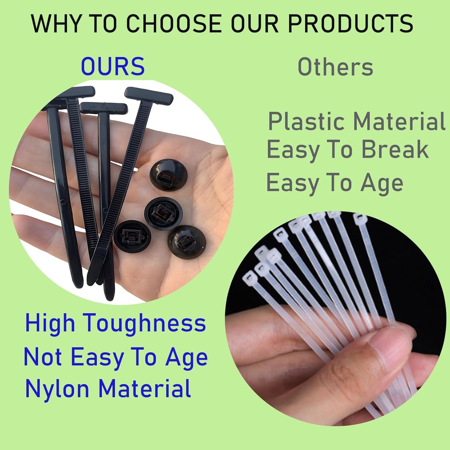 Automotive Zipper Clips,100 PCS Nylon Universal Cable Tie Buckle, Heavy Duty Self Locking Zip Tie Rivet Holder with Pin&Button Design,Multifunctional Cable Buckle for Car Daily Repair