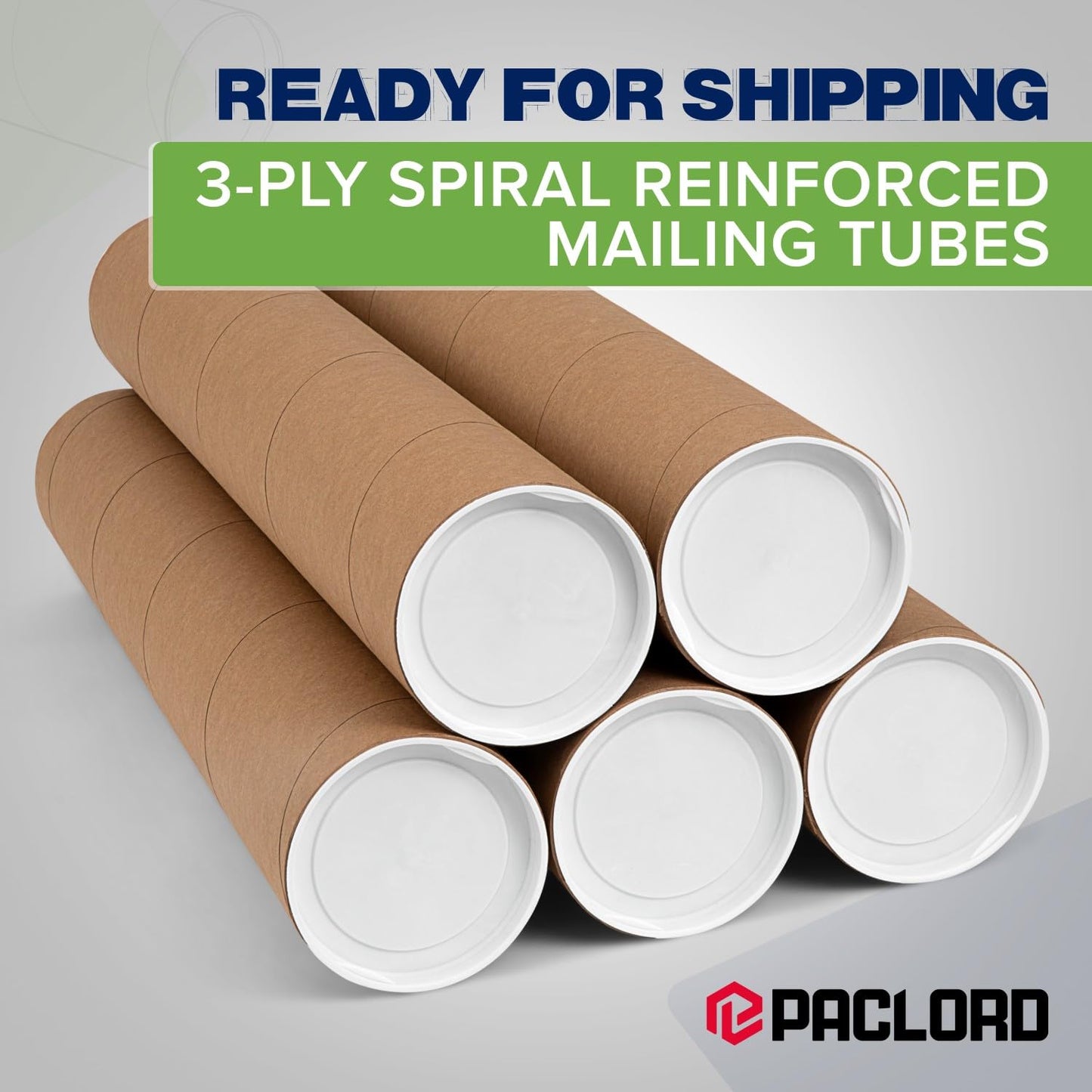 4" x 24" Reinforced Kraft Paper Mailing Tubes, Pack of 4 Tubes with 2 Caps Each – USPS Approved Poster Tube – Made in USA Cardboard Tube for Shipping and Storing Posters, Prints, Artwork, or Documents
