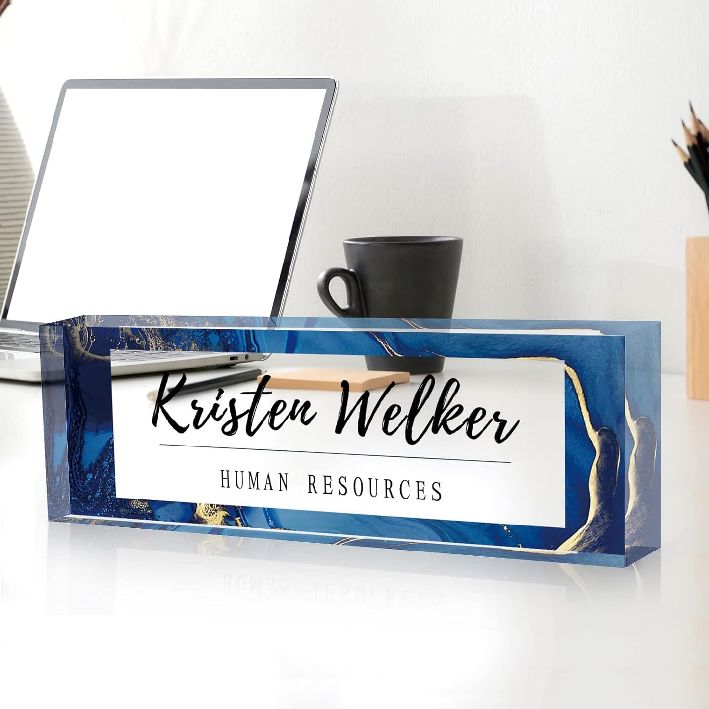 Gowelly Office Desk Name Plate Personalized |Custom Name Plates for Desk| Custom Employee Appreciation Gifts | Office Gifts for Women, Boss, Employee, Teacher, Social Worker-2