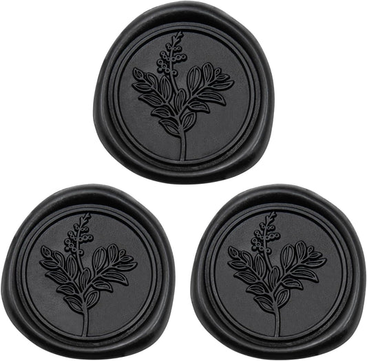 60 Pcs Black Wax Seal Stickers, Wedding Invitation Accessories Wax Stickers - Peferct for Wedding Accessories Sticker, Gift Box Craft Wrapping, Christmas Cards Envelope Seals
