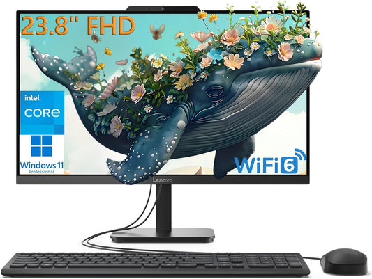 Lenovo 24 All-in-One Desktop Computer for Home Office, 23.8" Fhd Business Aio, Intel 4-Core Processor (Beat i3-1110g4), 32gb Ddr4 Ram, 1tb Pcie Ssd, WiFi 6, Bluetooth, Windows 11 Pro