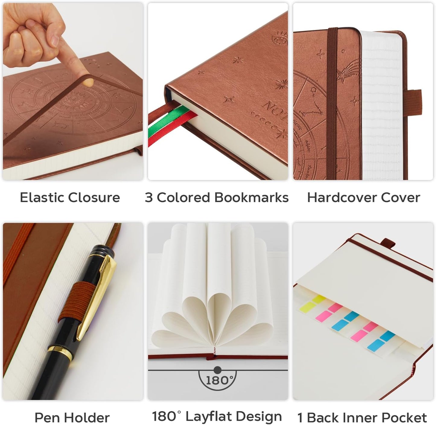 Notebook Journals for Writing Women/Men, 320 Pages Thick Daily Journal Notebooks with 100Gsm Lined Paper, B5 Hardcover Notebook College Ruled for Work School, Faux Leather, 7.1'' X 10'', Pearlescent