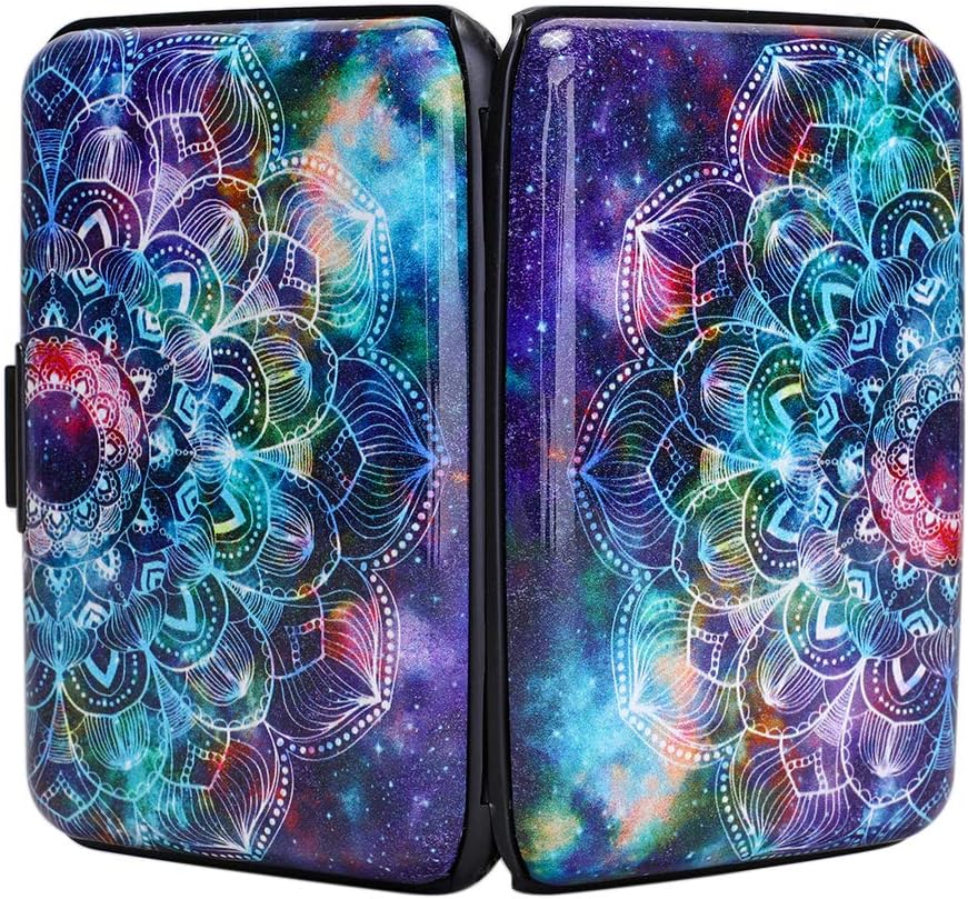 ELFISH Mini RFID Aluminum Wallet Credit Cards Holder Business Card Case Metal ID Case for Men Women (Acolorful)