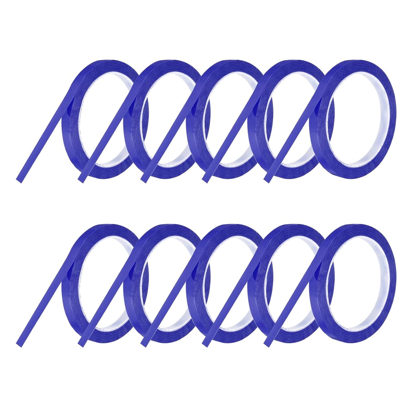 MECCANIXITY 10 Rolls Whiteboard Tape Graphic Chart Tape 10mm 54.7 Yard Art Tape Thin Self-Adhesive Pinstripe Tape Masking Tape for Gift Wrapping Craft Supplies, Blue