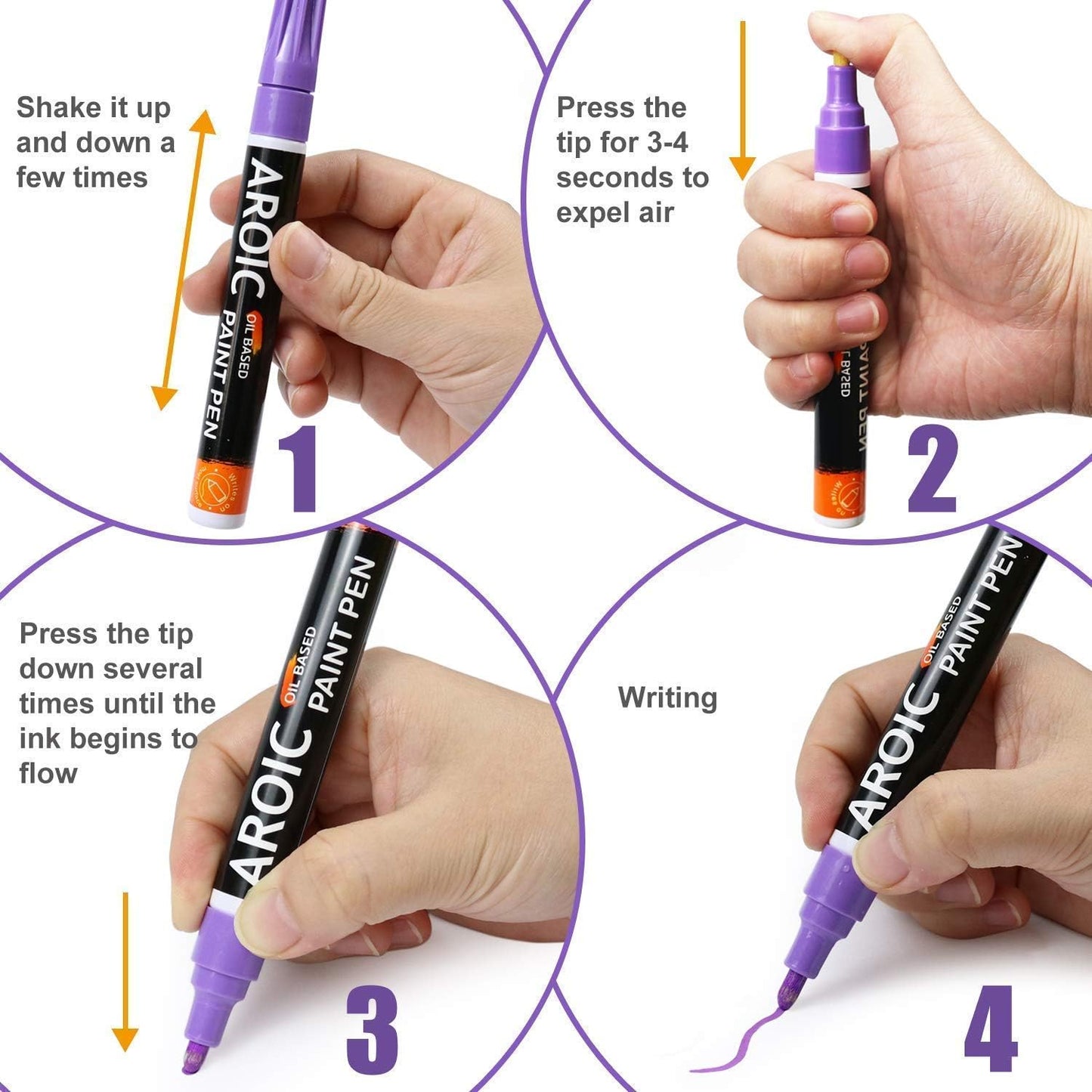 AROIC 28 Colors Acrylic Paint Markers, 2mm Fine Tip Permanent Paint Pens - Quick Dry, Waterproof, Non-Toxic for Glass, Ceramic, Metal, Plastic - Ideal for Artists, DIY Crafts & Rock Painting